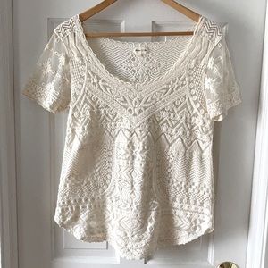 Anthropologie Gorgeous Cutout Pattern Blouse